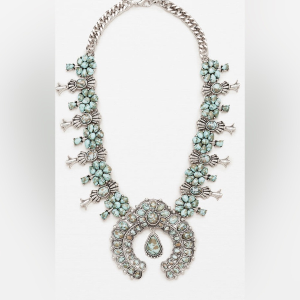 Silver and Turquoise Statement Necklace